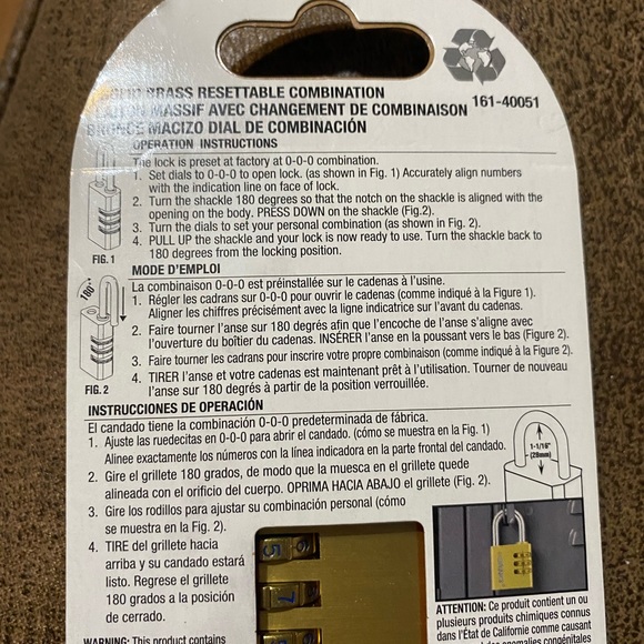 BRINKS Standard Security 3-dial Combination Resettable Padlock 🔒 (New) - Picture 9 of 14